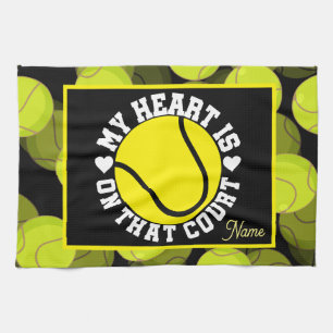 Tennis MY HEART goes on that court  Tea Towel