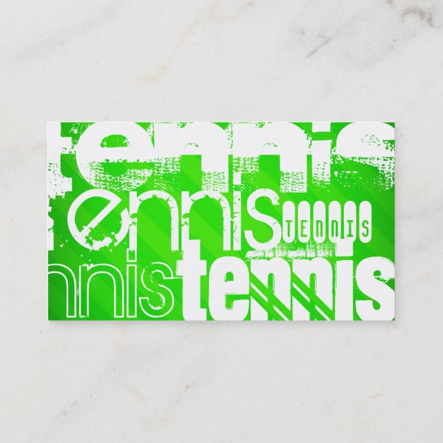 Tennis; Neon Green Stripes. Business Card (Back)