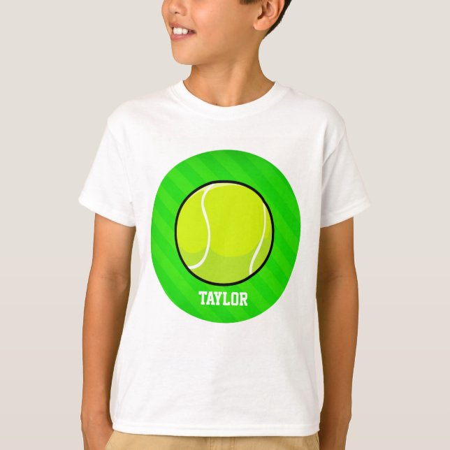Tennis; Neon Green Stripes T-Shirt (Front)