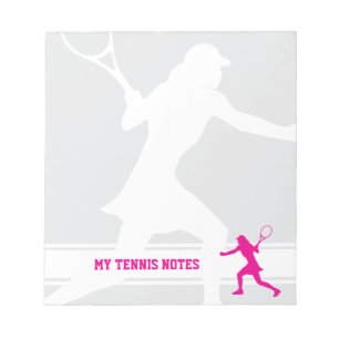 Tennis notepad with female player silhouette