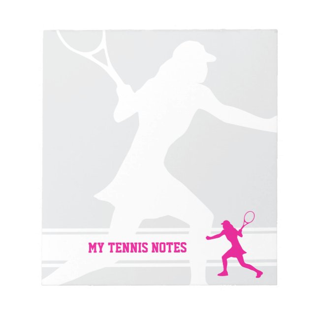 Tennis notepad with female player silhouette (Front)