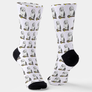 Tennis Old English Sheepdog (Grey 1) Dog Cute Socks