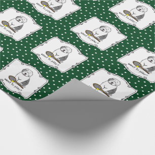 Tennis Old English Sheepdog (Grey 1) Dog Cute Wrapping Paper