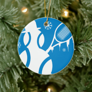 Tennis Ornament Christmas snowman
