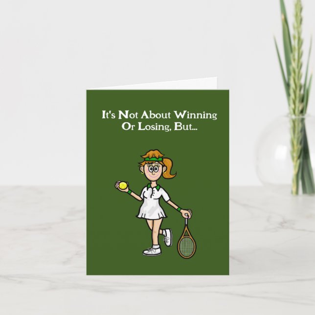 Tennis Outfit Funny Greeting Card (Front)