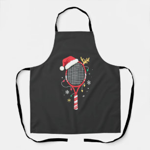 Tennis Paddle with Santa Hat and Christmas Lights Apron