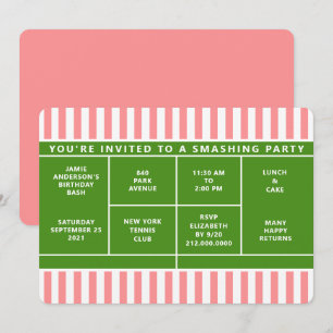 Tennis Party Invitation