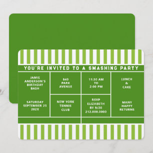 Tennis Party Invitation
