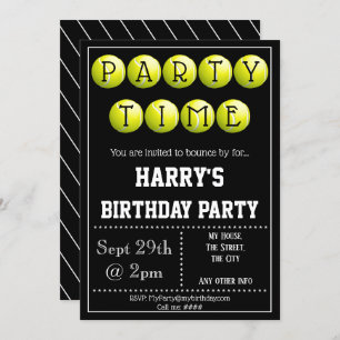 Tennis Party Invitation Editable