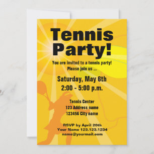 Tennis party invitation template