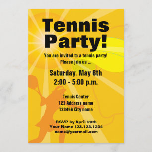 Tennis party invitation template
