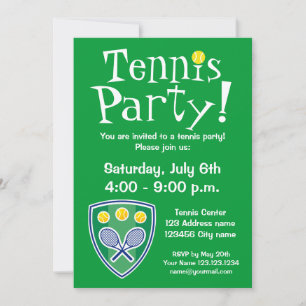 Tennis party invitations for Birthday or BBQ