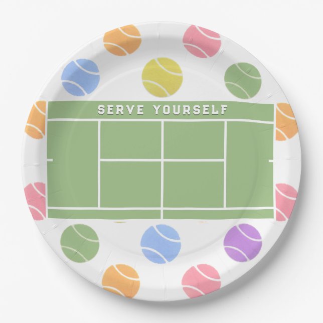 Tennis Party Paper Plates (Front)