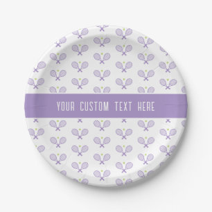 Tennis Pattern Custom Tennis Paper Plate