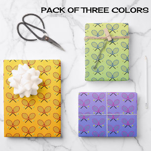 Tennis patterned wrapping paper sheet