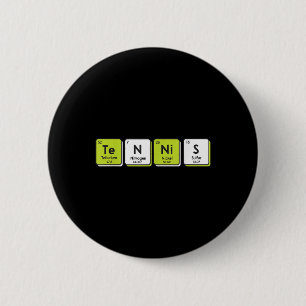 Tennis Periodic Table Elements Sport Funny Player 6 Cm Round Badge