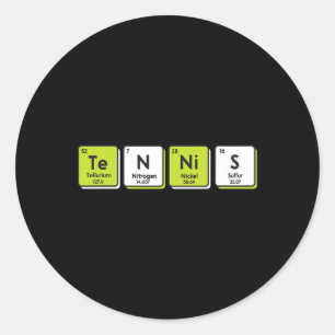 Tennis Periodic Table Elements Sport Funny Player Classic Round Sticker