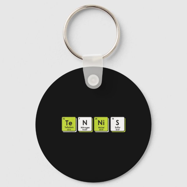 Tennis Periodic Table Elements Sport Funny Player  Key Ring (Front)