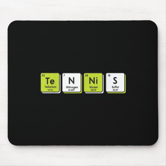 Tennis Periodic Table Elements Sport Funny Player  Mouse Pad (Front)