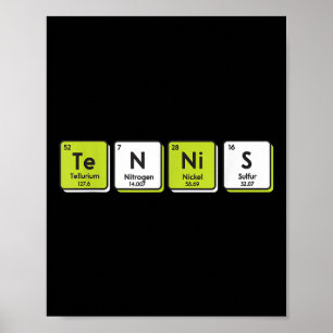 Tennis Periodic Table Elements Sport Funny Player Poster