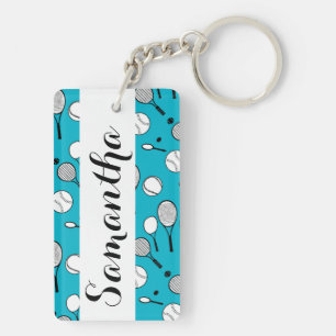 Tennis personalise name key ring