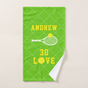 Tennis Personalised 30 Love Birthday Sport Hand To Towel