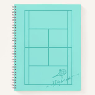 Tennis Personalised Calligraphy Name Custom  Notebook
