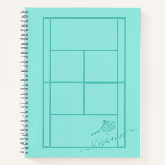 Tennis Personalised Calligraphy Name Custom  Notebook (Front)