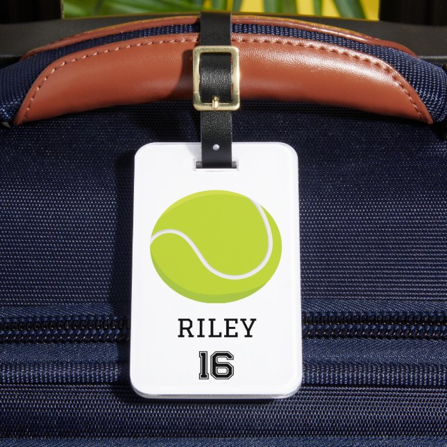 Tennis Personalised Custom Team Bag Tag Gift (Front Insitu 2)
