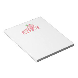 Tennis Personalised Name Pink Notepad