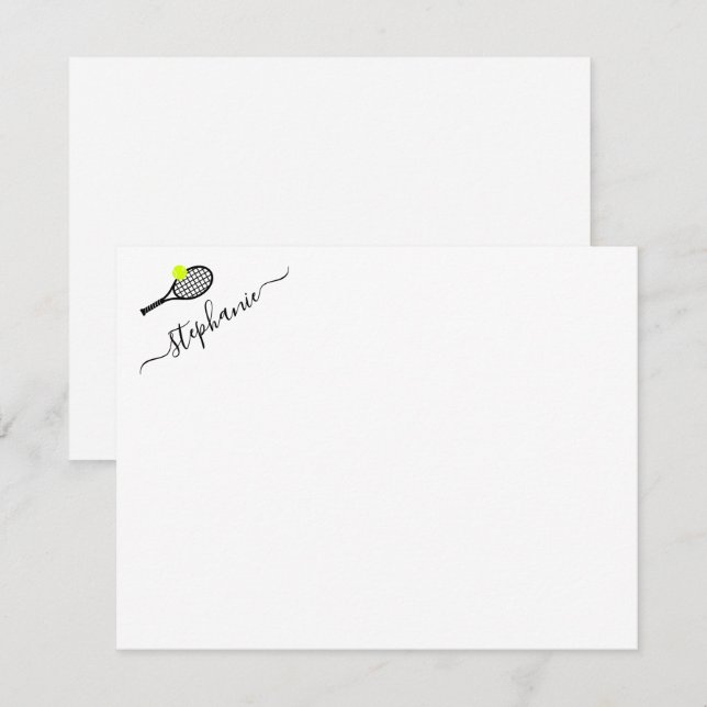 Tennis Personalised Note Card (Front/Back)