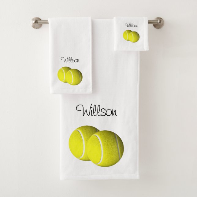 Tennis Personalised Sports Bath Towel Set (Insitu)