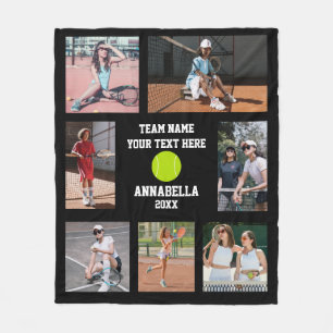 Tennis photo collage fleece blanket
