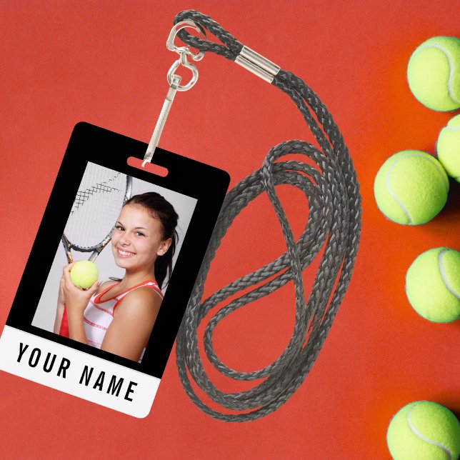 Tennis Photo ID Badge with Custom Name (Creator Uploaded)