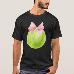 Tennis Pink Bow Coquette Preppy Aesthetic Player A T-Shirt