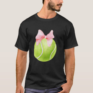 Tennis Pink Bow Coquette Preppy Aesthetic Player A T-Shirt
