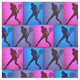 Tennis Pink, Purple, Blue Tile Fabric