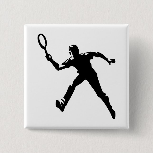 Tennis Player 15 Cm Square Badge (Front)