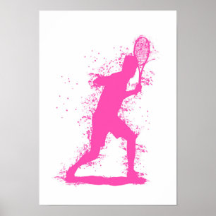 Tennis Player - Abstract Watercolor Art Poster