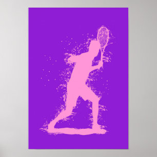 Tennis Player - Abstract Watercolor Art Poster