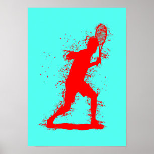 Tennis Player - Abstract Watercolor Art Poster