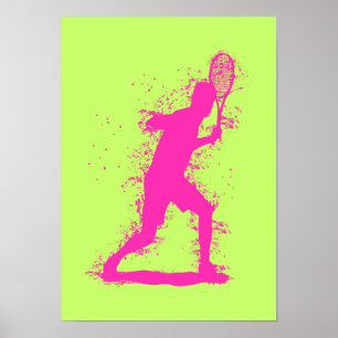Tennis Player - Abstract Watercolor Art Poster