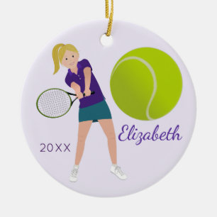 Tennis Player Blonde Keepsake Ornament