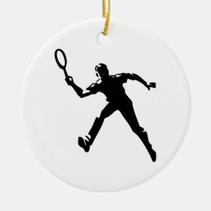 Tennis Player Ceramic Tree Decoration