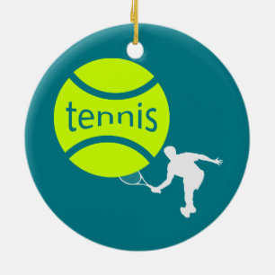 Tennis player ceramic tree decoration