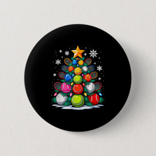 Tennis Player Christmas Tree Light Xmas Tennis Lov 6 Cm Round Badge