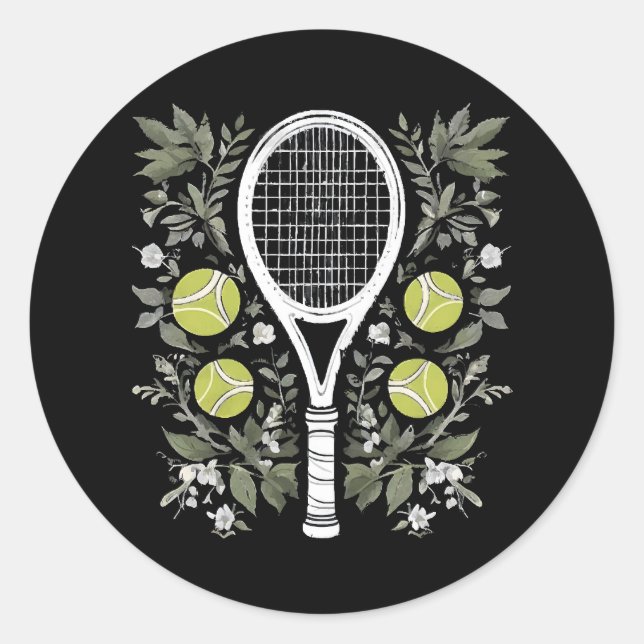 Tennis Player Classic Round Sticker (Front)