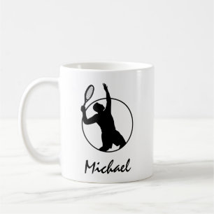 Tennis Player Coach Athlete Serving Personalised   Coffee Mug
