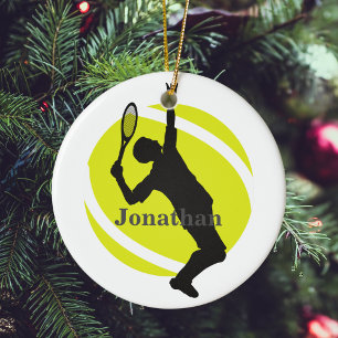 Tennis Player Coach Sport Game Athletic Gift Ball Ceramic Ornament