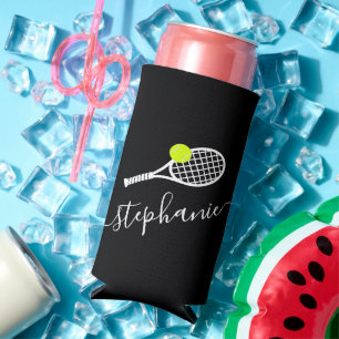 Tennis Player Custom Name Personalised Seltzer Can Cooler